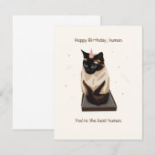 De Remerciements Carte d'anniversaire avec chat siamois (Devant / Derrière)