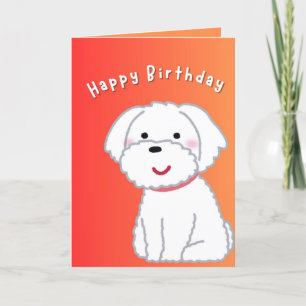 De Remerciements Carte d'anniversaire avec Chien Graphic, Orange