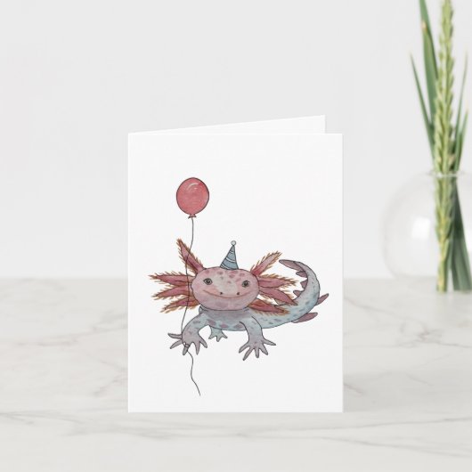 De Remerciements carte d'anniversaire axolotl (Devant)