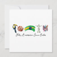 Carte d'anniversaire brésilienne heureuse, Feliz A
