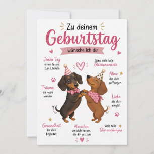 De Remerciements Carte d'anniversaire Chien Saucisse pour les Amour