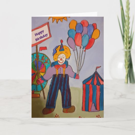 De Remerciements Carte d'anniversaire Clown (Devant)