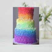 De Remerciements Carte d'anniversaire colorée Rainbow Cake (Debout devant)