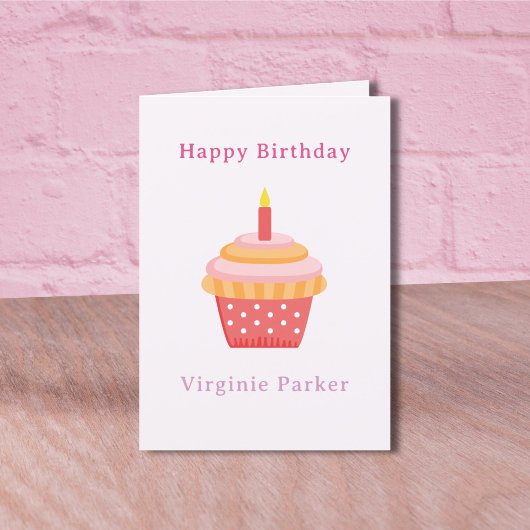 De Remerciements Carte d'anniversaire Cupcake Pink