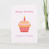 De Remerciements Carte d'anniversaire Cupcake Pink (Devant)