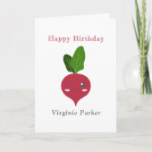 De Remerciements Carte d'anniversaire Cute Radish (Devant)