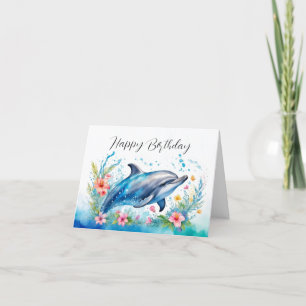 De Remerciements Carte d'anniversaire dauphin adorable