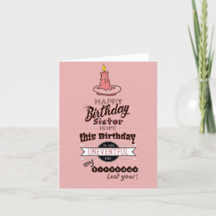 De Remerciements Carte d'anniversaire drôle et sarcastique - SISTER