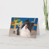 Carte d'anniversaire du chien mignon, Papillon