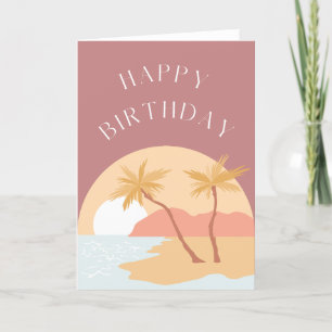 De Remerciements Carte d'anniversaire du coucher du soleil sur la p