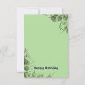 De Remerciements Carte d'anniversaire florale élégante avec Me pers (Dos)