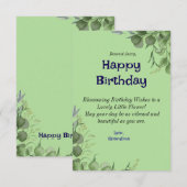 De Remerciements Carte d'anniversaire florale élégante avec Me pers (Devant / Derrière)