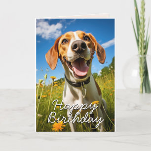 De Remerciements Carte d'anniversaire Foxhound Anglais personnalisé