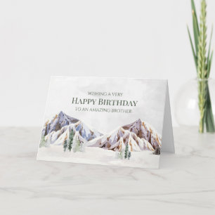 De Remerciements Carte d'anniversaire frère joyeux montagne hiverna