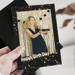 De Remerciements Carte d'anniversaire Gold stars