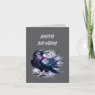 De Remerciements Carte d'anniversaire Goth Raven Esthétique sombre