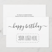 De Remerciements Carte d'anniversaire heureuse pour les clients d'a (Devant / Derrière)