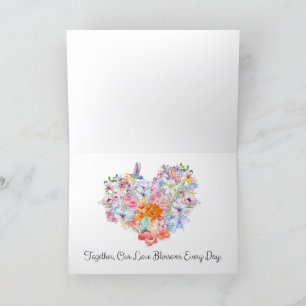 De Remerciements Carte d'anniversaire joyeuse - Coeur floral romant