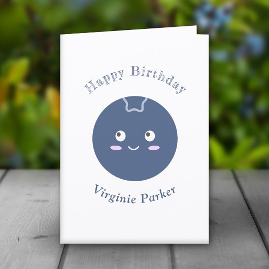 De Remerciements Carte d'anniversaire mignonne aux bleuets