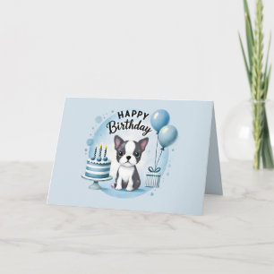 De Remerciements Carte d'anniversaire mignonne pour Boston Terrier 