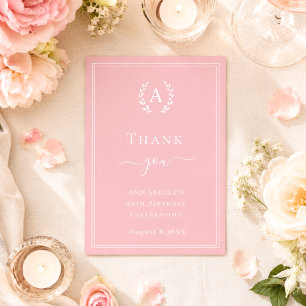 De Remerciements Carte d'anniversaire minimaliste avec monogramme r