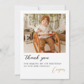 De Remerciements Carte d'anniversaire Modern Photo Script (Devant)