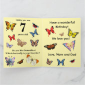 De Remerciements Carte d'anniversaire Papillon (Intérieur)