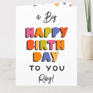 De Remerciements Carte d'anniversaire personnalisée Big Happy