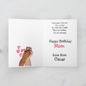 De Remerciements Carte d'anniversaire personnalisée Meilleure maman (Intérieur)