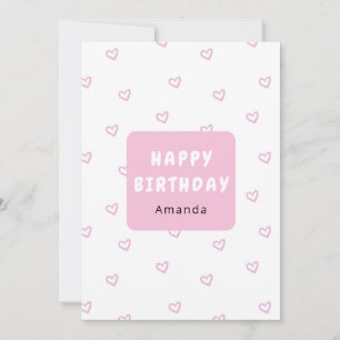 De Remerciements Carte d'anniversaire personnalisée Pink Heart