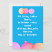 De Remerciements Carte d'anniversaire personnalisée pour enfants  (Dos)