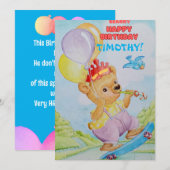 De Remerciements Carte d'anniversaire personnalisée pour enfants  (Devant / Derrière)