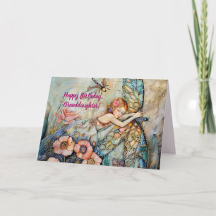 DE REMERCIEMENTS CARTE D'ANNIVERSAIRE PETITE-FILLE LIBELLULE