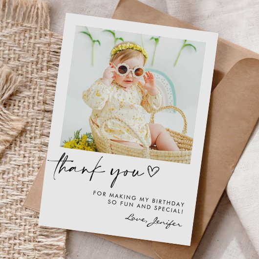 De Remerciements Carte d'anniversaire photo moderne 