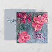 De Remerciements Carte d'anniversaire plate rose (Devant / Derrière)