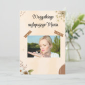 De Remerciements Carte d'anniversaire polonaise (Debout devant)