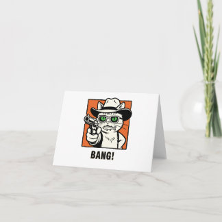 De Remerciements Carte d'anniversaire pour chat cowboy - 'BANG' Hum