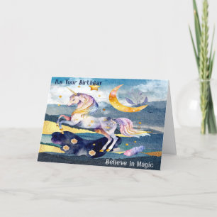 De Remerciements Carte d'anniversaire pour enfant avec licorne