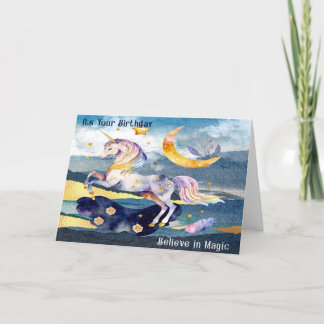De Remerciements Carte d'anniversaire pour enfant avec licorne