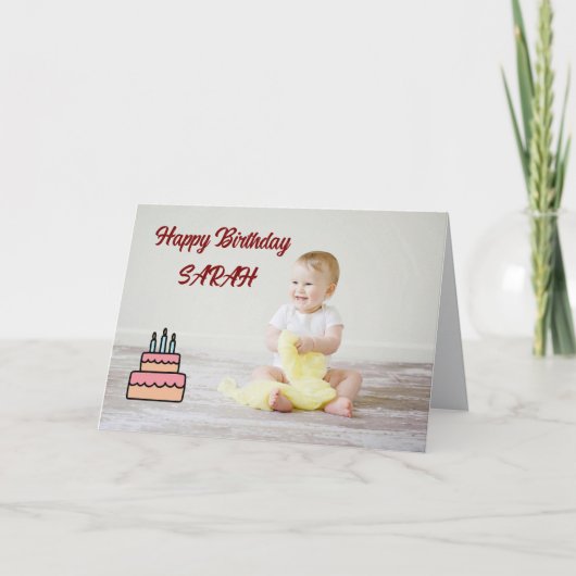 De Remerciements Carte d'anniversaire pour enfants mignonne – Gâtea (Devant)
