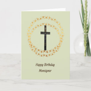 De Remerciements Carte d'anniversaire pour Monsignor avec Croix