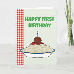 De Remerciements Carte d'anniversaire premier spaghetti et boulette