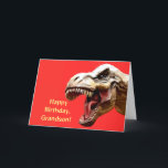 DE REMERCIEMENTS CARTE D'ANNIVERSAIRE ROARING T-REX GRANDSON<br><div class="desc">Voici une carte d'anniversaire pour ce petit-fils qui aime les dinosaures.</div>