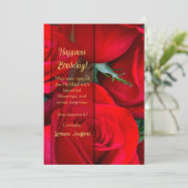 De Remerciements Carte d'anniversaire romantique Red Rose (Debout devant)