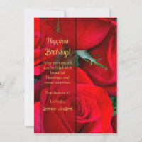 Carte d'anniversaire romantique Red Rose