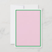 De Remerciements Carte d'anniversaire rose et verte (Dos)