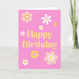 De Remerciements Carte d'anniversaire rose Floral