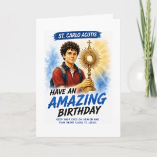 De Remerciements Carte d'anniversaire Saint Carlo Acutis