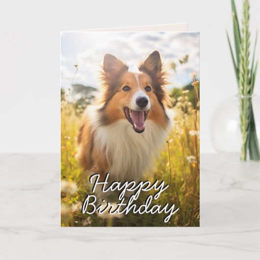 De Remerciements Carte d'anniversaire Shetland Sheepdog personnalis (Devant)