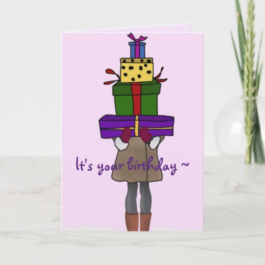 DE REMERCIEMENTS CARTE D'ANNIVERSAIRE SHOPPING (Devant)